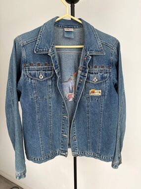 Disney Light Blue Denim Jacket with Red Logo Tag